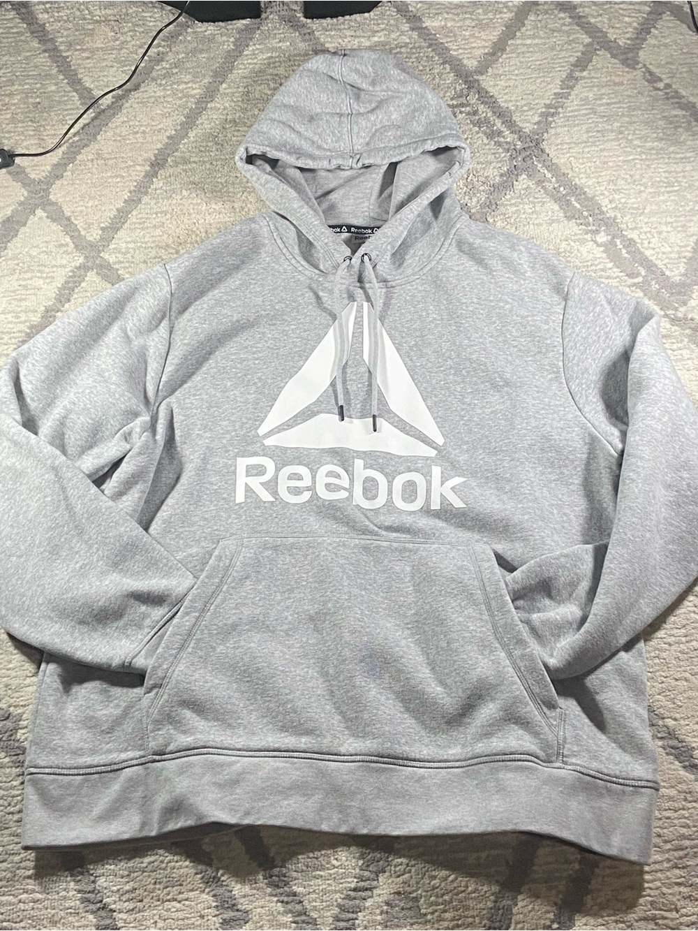 Reebok Gray Hoodie with White Logo